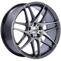 BBS CC-R 20x10.5 5x114.3 ET25 Satin Platinum Polished Rim Protector Wheel -82mm PFS/Clip Required - Mammoth Racing -