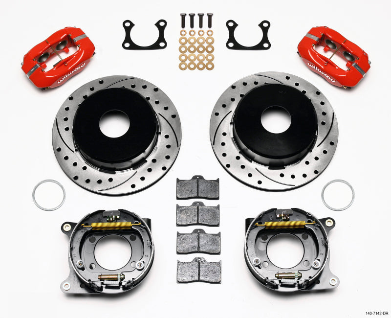 Wilwood Forged Dynalite P/S Park Brake Kit Drilled Red Big Ford 2.36in Offset Currie Blank - My Store