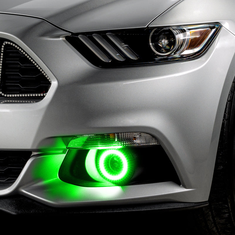 Oracle 15-17 Ford Mustang Dynamic RGB+A Projector Surface Mount Fog Light Halo Kit - ColorSHIFT - Mammoth Racing -