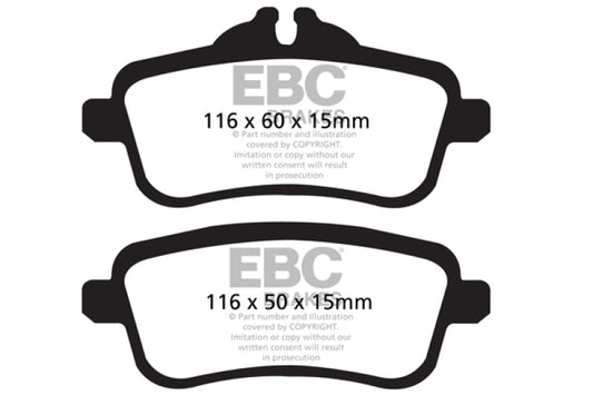 EBC 14+ Mercedes-Benz CLA45 AMG 2.0 Turbo Yellowstuff Rear Brake Pads - My Store