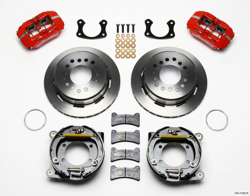 Wilwood Dynapro Low-Profile 11.00in P-Brake Kit - Red New Big Ford 2.50in Off Staggerd Mount - Mammoth Racing -