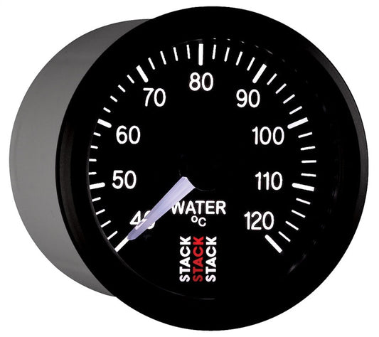 Autometer Stack 52mm 40-120 Deg C 1/8in Nptf Male Pro Stepper Motor Water Temp Gauge - Black