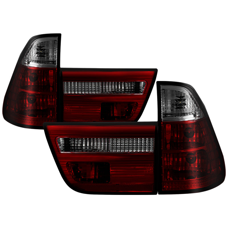 Spyder BMW E53 X5 00-06 4PCS Euro Style Tail Lights- Red Smoke ALT-YD-BE5300-RS - Mammoth Racing -