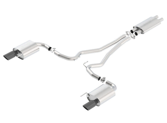 Borla Touring Cat-Back 15 Ford Mustang GT 5.0L V8 MT/AT 2.5in pipe Black 4in tip - My Store