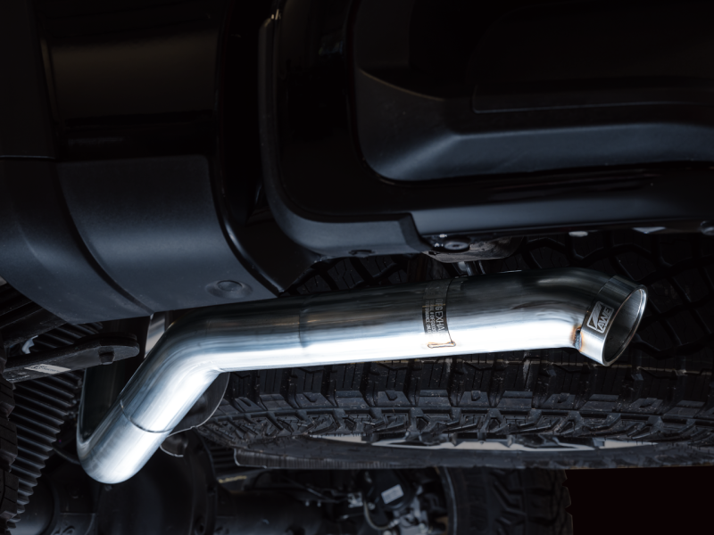 AWE Tuning 22-23 GMC Sierra 1500 AT4X 6.2L 0FG Catback Split Dual (Flat Bumper) - Bashguard(No Tips) - Mammoth Racing -