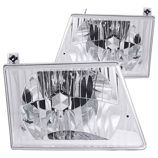 ANZO 1992-2006 Ford Econoline Crystal Headlights Chrome - My Store