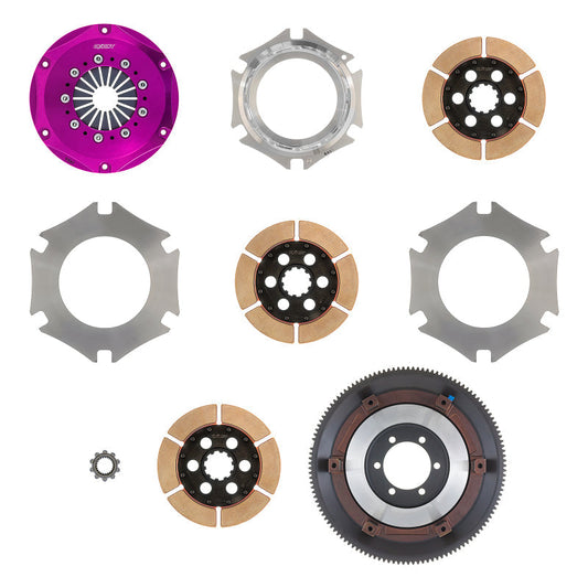 Exedy 1986-1989 Mazda Rx-7 R2 Hyper Triple Cerametallic Clutch Rigid Disc Push Type Cover