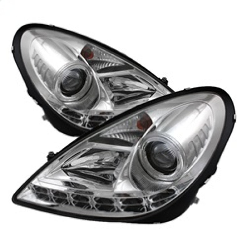 Spyder Mercedes Benz SLK 05-10 Projector Headlights Halogen Model- DRL Chrm PRO-YD-MBSLK05-DRL-C - Mammoth Racing -