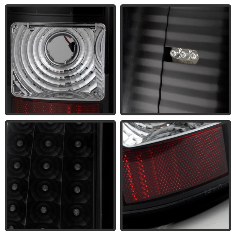 Xtune 03-06 Silverado 1500/2500 (Will Not Fit Stepside) LED Tail Lights Black ALT-ON-CS03-LED-BK - Mammoth Racing -