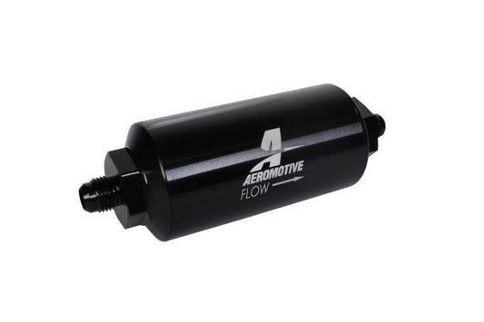 Aeromotive In-Line Filter - (AN-6 Male) 40 Micron Stainless Mesh Element Bright Dip Black Finish - My Store