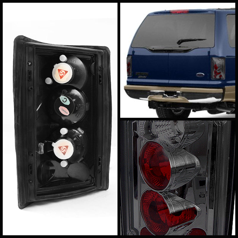 Spyder Ford Excursion 00-06/Econoline 150/250/350/450/550 95-06 Euro Tail Lights Smk ALT-YD-FEC00-SM - Mammoth Racing -