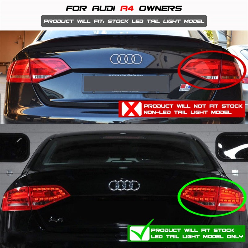 Spyder Audi A4 09-12 4Dr LED Tail Lights LED Model Only - Red Clear ALT-YD-AA409-L-LED-RC - Mammoth Racing -