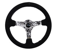 NRG Reinforced Steering Wheel (350mm / 3in. Deep) Blk Suede w/Hydrodipped Digi-Camo Spokes - My Store