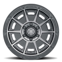 Icon Victory 17x8.5 5x5 -6mm Offset 4.5in BS Smoked Satin Black Tint Wheel - Mammoth Racing -