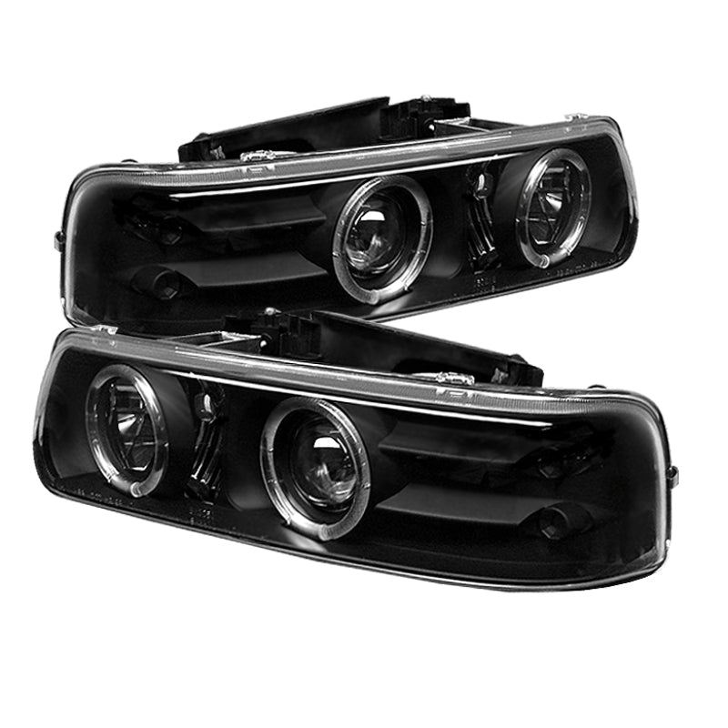 Spyder Chevy Silverado 1500/2500 99-02 Projector Headlights LED Halo LED Black PRO-YD-CS99-HL-BK - Mammoth Racing -