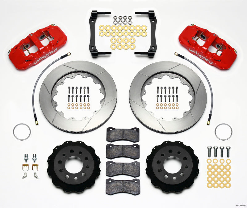 Wilwood Aero4 Rear Kit 14.25in Red 2014-Up Corvette C7 w/Lines - My Store