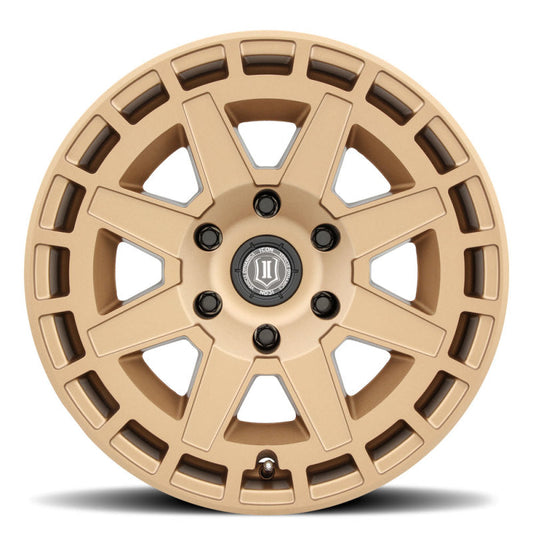 Icon Compass 17x8.5 6x135 6mm Offset 5in BS Satin Brass Wheel