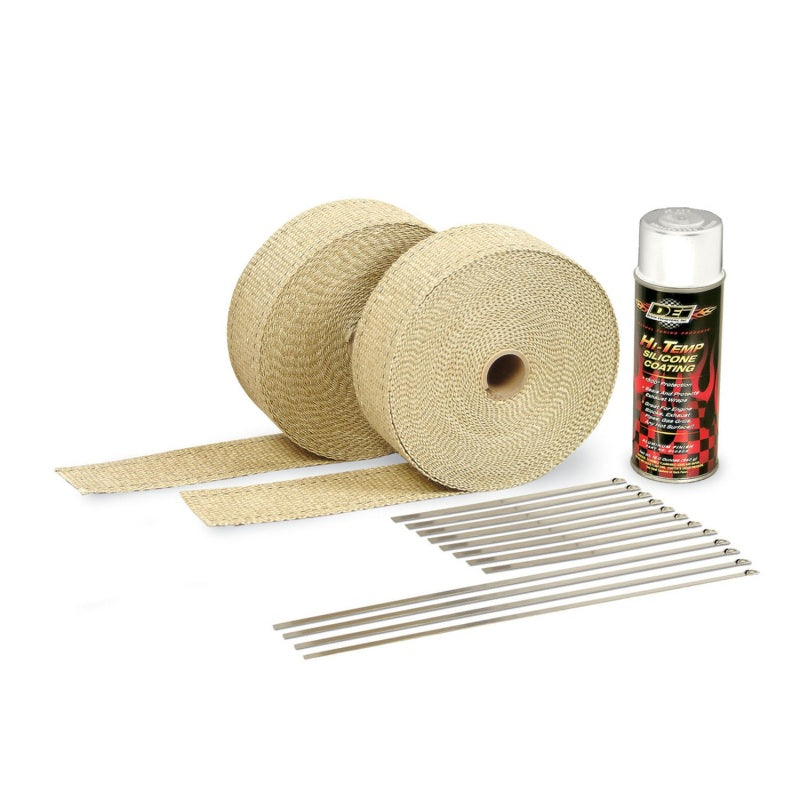 DEI Exhaust Wrap Kit - Tan Wrap and White HT - Mammoth Racing -