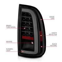 ANZO 00-06 Toyota Tundra (Std. Bed/Reg Cab) LED Taillights w/Light Bar Black Housing Smoke Lens - My Store