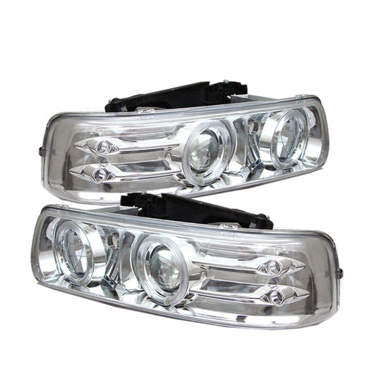 Spyder Chevy Silverado 1500/2500 99-02Projector Headlights LED Halo LED Chrome PRO-YD-CS99-HL-C - Mammoth Racing -