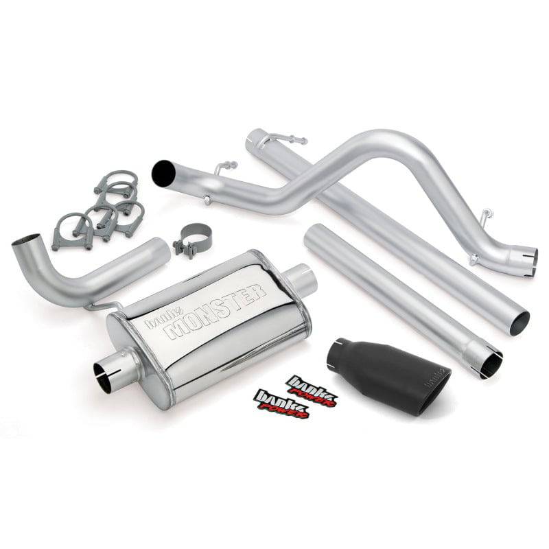 Banks Power 07-11 Jeep 3.8L Wrangler Unlimited - 4dr Monster Exh Sys - SS Single Exh w/ Black Tip - Mammoth Racing -