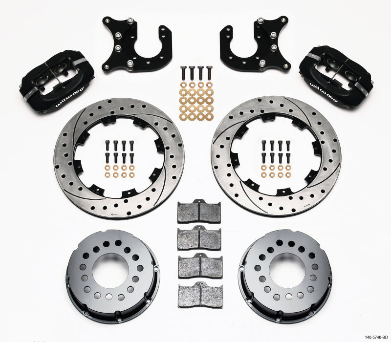 Wilwood Forged Dynalite P/S Rear Kit Drilled Rotor Chevy 12 Bolt-Spec 3.15in Brng - My Store