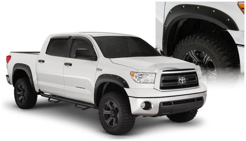 Bushwacker 07-13 Toyota Tundra Fleetside Pocket Style Flares 4pc 97.6/78.7/66.7in Bed - Black - Mammoth Racing -