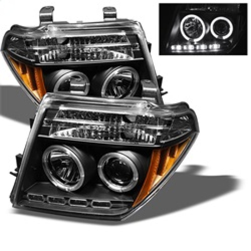 Spyder Nissan Frontier 05-08 Projector Headlights LED Halo LED Blk PRO-YD-NF05-HL-BK - Mammoth Racing -