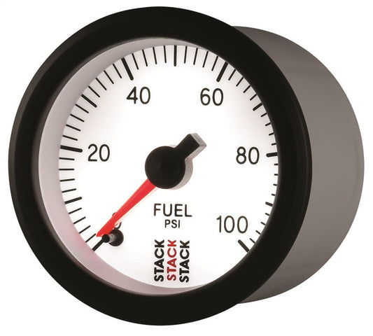 Autometer Stack 52mm 0-100 PSI 1/8in Nptf Male Pro Stepper Motor Fuel Pressure Gauge - White