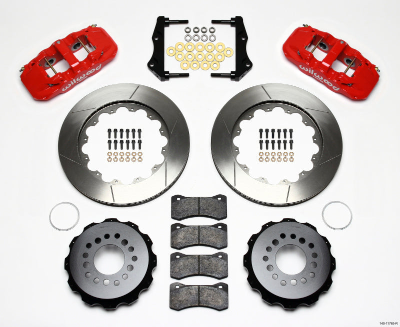 Wilwood Aero4 Rear Kit 14.25in Red 2006-10 Magnum/Challngr/Chrgr/300C - Mammoth Racing -