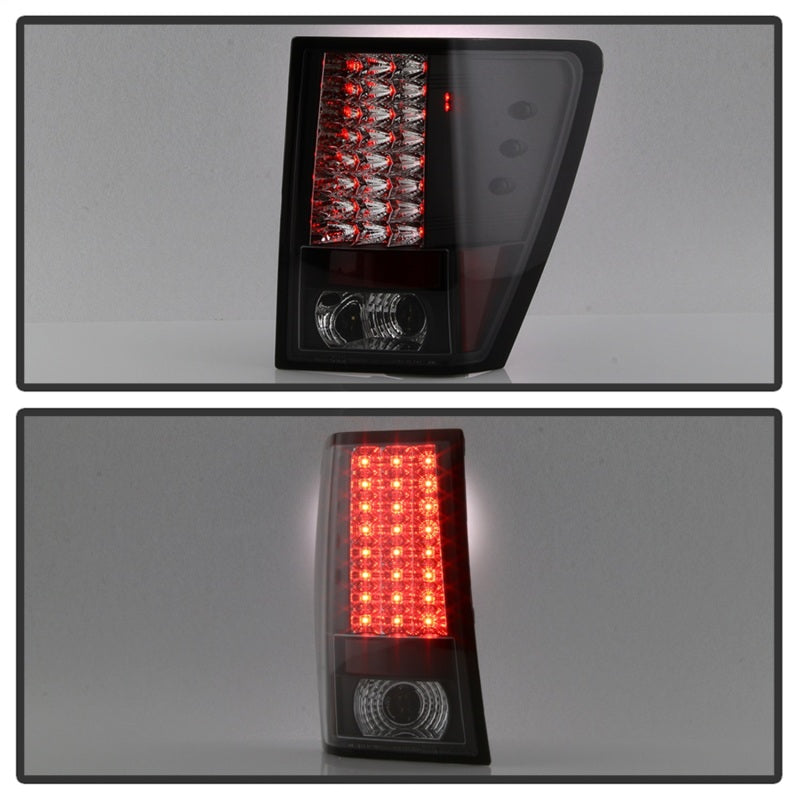 Spyder Jeep Grand Cherokee 07-10 LED Tail Lights Black ALT-YD-JGC07-LED-BK - Mammoth Racing -
