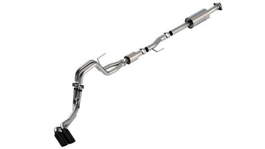 Borla F-150 2021 5.0L 4dr CC SB EC STB Lariat/KR/Pltm/LTD 3/2.25 DSE Cat-Back S-Type Black CHR Tips - Mammoth Racing -