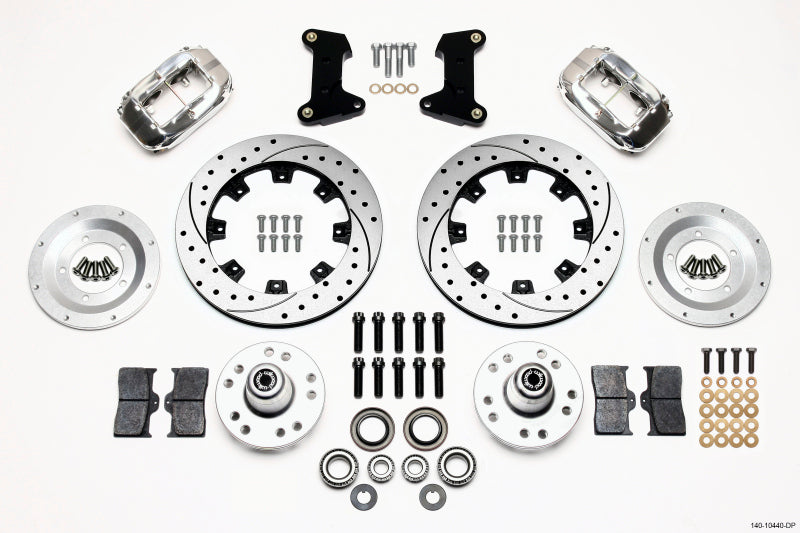 Wilwood Forged Dynalite Front Kit 12.19in Drilled Polished 74-80 Pinto/Mustang II Disc Spindle only - Mammoth Racing -