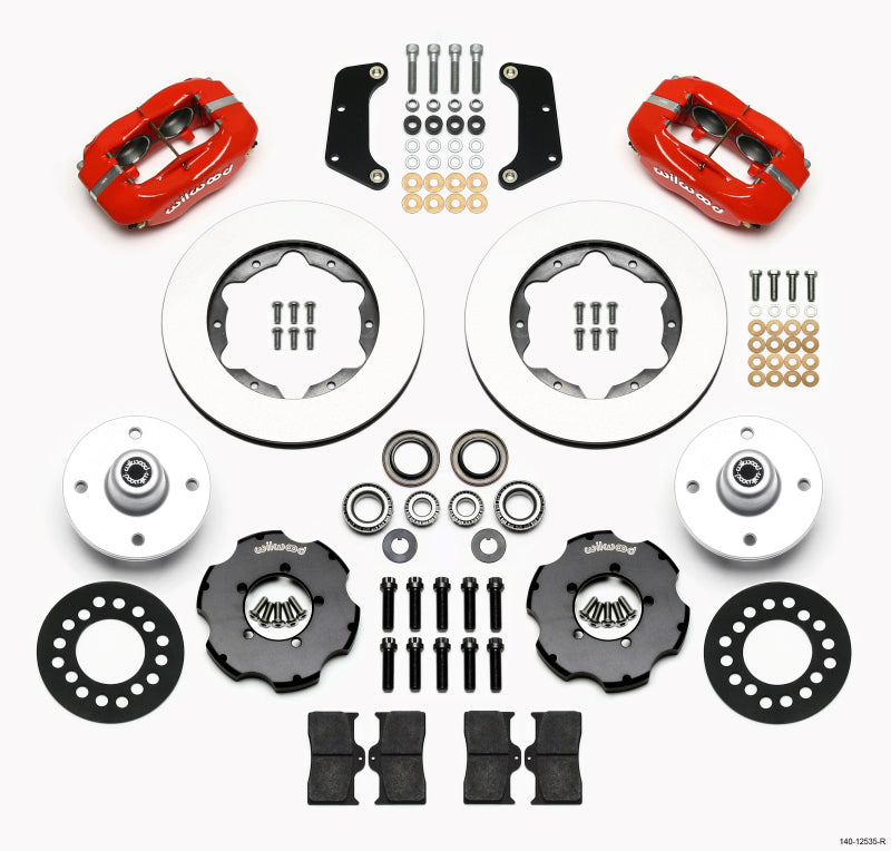 Wilwood Forged Dynalite Front Kit 10.75in Red 64-65 Mustang 6 Cylinder 4-lug - Mammoth Racing -