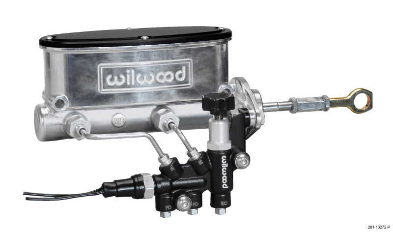 Wilwood HV Tandem M/C Kit w L/H Bracket & Prop Valve - 7/8in Bore Ball Burn.-W/Push - My Store