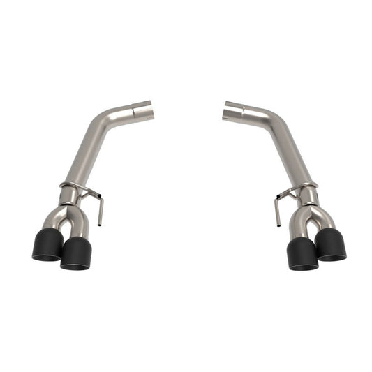 Kooks 2018+ Mustang 5.0l 4V OEM x 3in Axle-Back Exhaust w/Muffler Deletes & 4in Black Quad Tips - Mammoth Racing -
