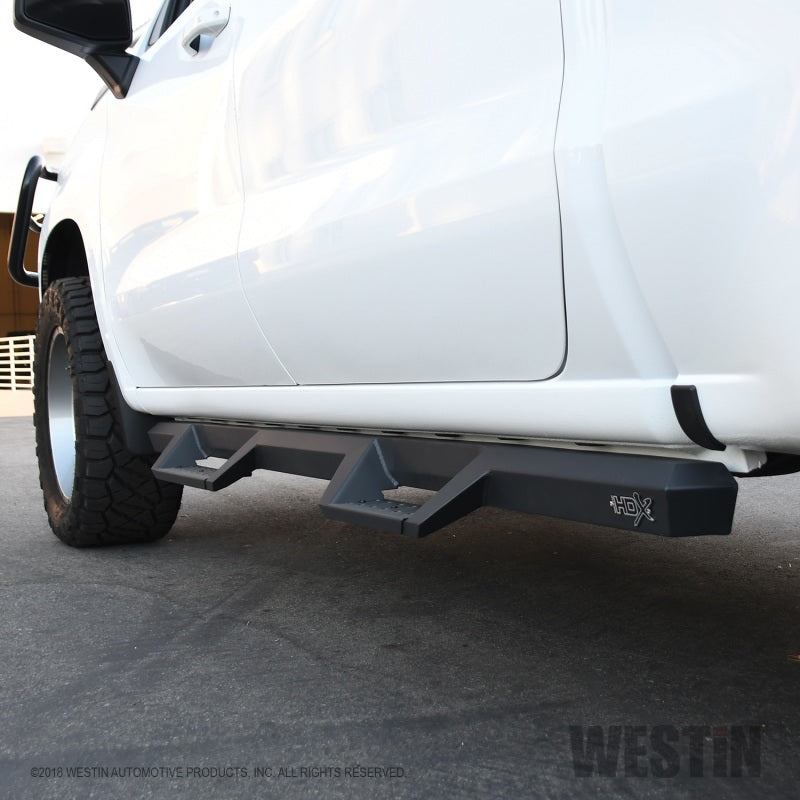 Westin 2019 Chevrolet Silverado / GMC Sierra 1500 Crew Cab Drop Nerf Step Bars - Textured Black - Mammoth Racing -