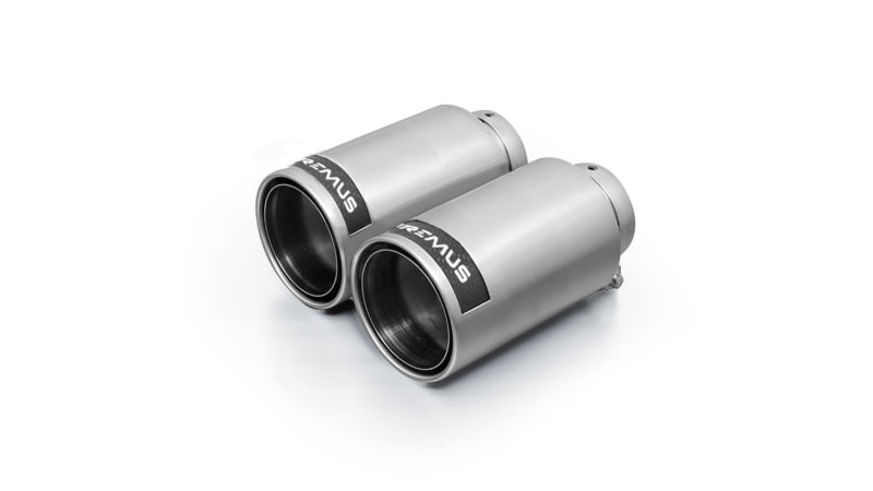 Remus Stainless Steel 98mm Polished w/Carbon Insert Tail Pipe Set (Pair) - Mammoth Racing -