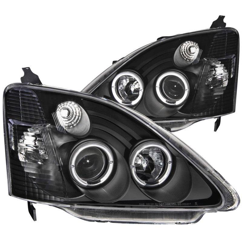 ANZO 2002-2004 Honda Civic Projector Headlights w/ Halo Black - My Store