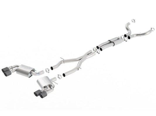 Borla 16-17 Chevy Camaro 6.2L 4in Dual Carbon Fiber Tips Dual Split Exit S-Type Catback Exhaust - My Store