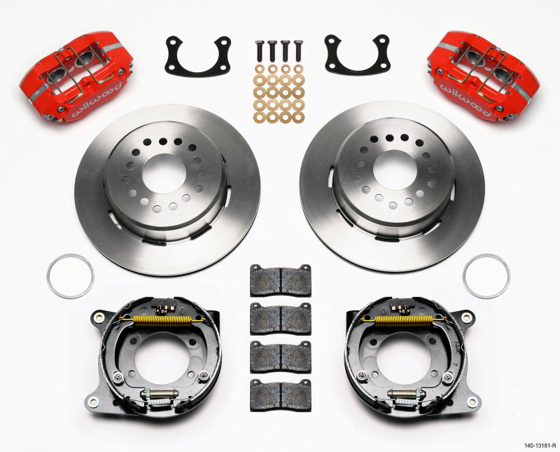 Wilwood Dynapro Lug Mount P/S Park Brake Kit Red New Big Ford 2.50in Offset - Mammoth Racing -