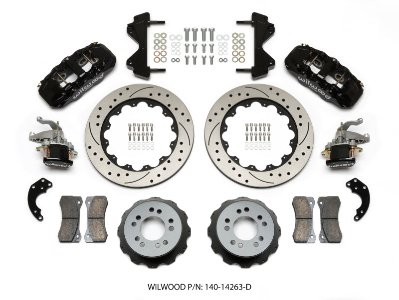Wilwood Aero4 / MC4 Rear Kit 14.00 Drilled Currie Pro-Tour Unit Bearing Floater - My Store