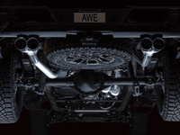 AWE Tuning 22-23 GMC Sierra 1500 AT4X 6.2L 0FG Catback Split Dual (Flat Bumper) - Chrome Silver Tips - My Store