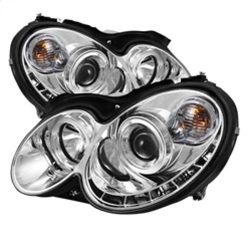 Spyder Mercedes Benz CLK 03-09 Projector Halogen Model- LED Halo DRL Chrm PRO-YD-MBCLK03-DRL-C - Mammoth Racing -