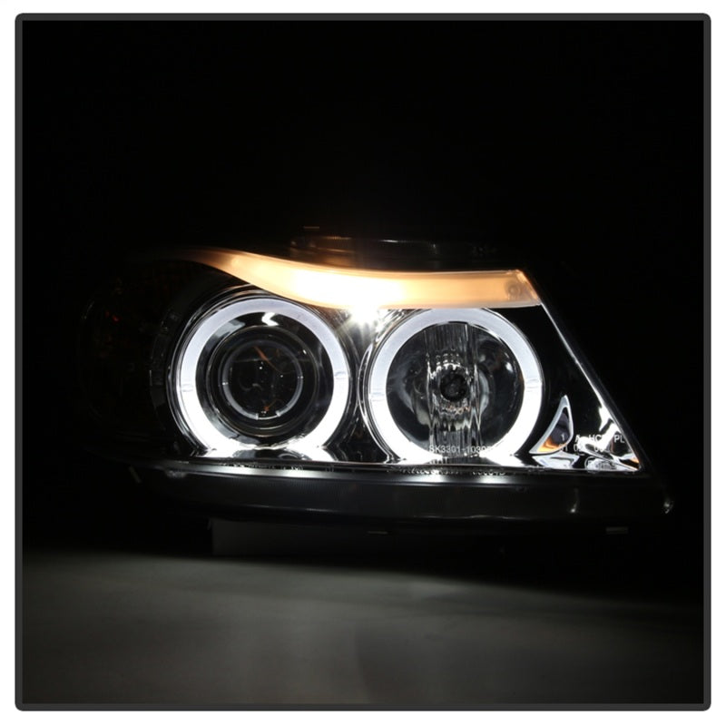 Spyder BMW E90 3-Series 06-08 Projector LED Halo Amber Reflctr Rplc Bulb Chrm PRO-YD-BMWE9005-AM-C - Mammoth Racing -