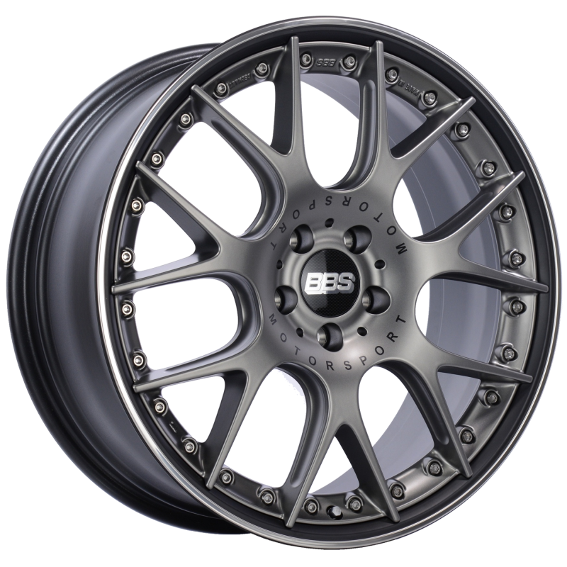 BBS CH-RII 20x8.5 5x120 ET32 Satin Platinum Center Black Lip SS Rim Prot Wheel -82mm PFS/Clip Req - Mammoth Racing -