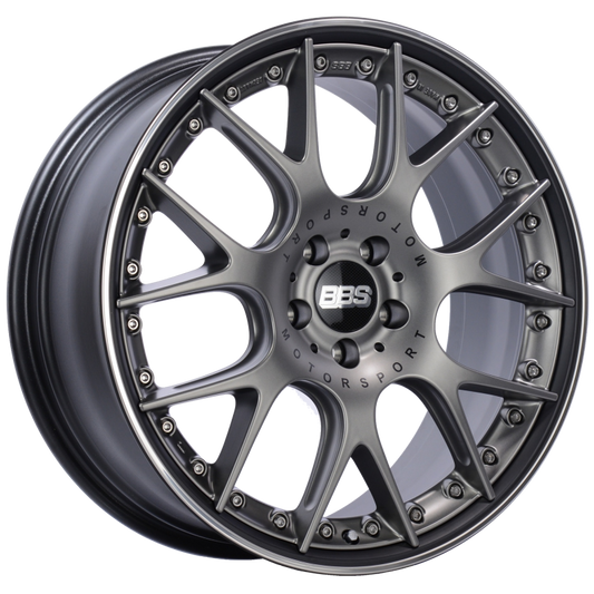 BBS CH-RII 20x8.5 5x120 ET32 Satin Platinum Center Black Lip SS Rim Prot Wheel -82mm PFS/Clip Req - Mammoth Racing -