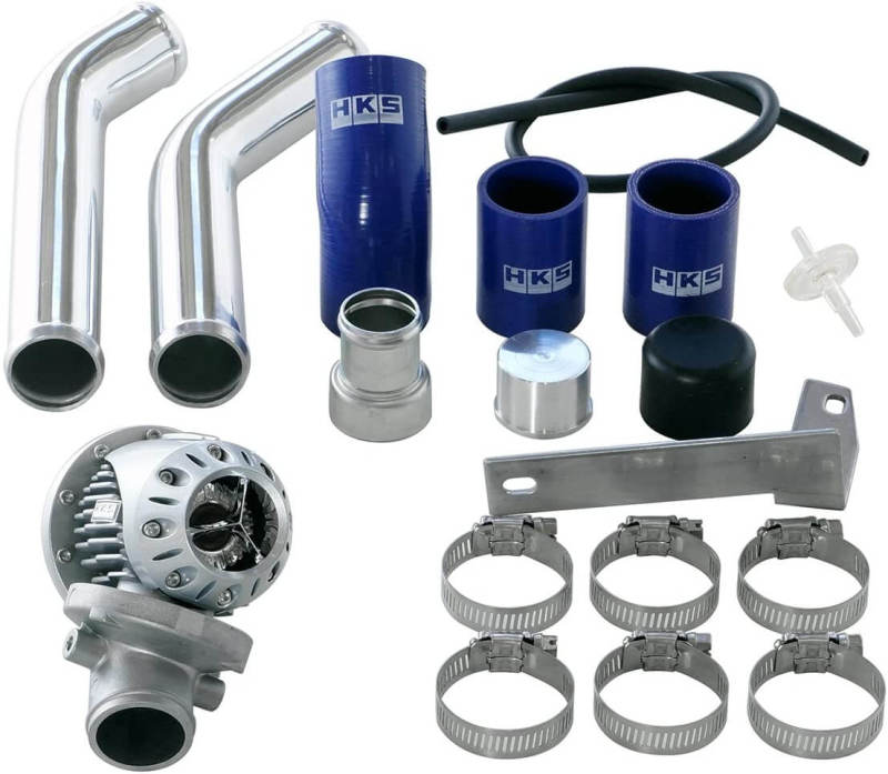 HKS 08+ Evo 10 SSQV4 BOV Kit Includes 2 Polished Aluminum Pipes - Mammoth Racing -