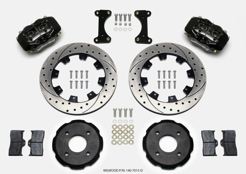 Wilwood Forged Dynalite Front Hat Kit 12.19in Drilled 2002 Mitsubishi Lancer - My Store