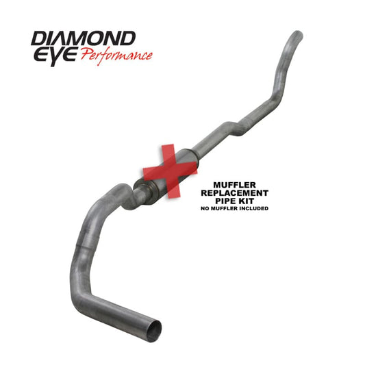 Diamond Eye KIT 4in TB MFLR RPLCMENT PIPE SGL AL: 2-WHEEL DRIVE ONLY 89-93 DODGE CUMMINS 5.9L - Mammoth Racing -